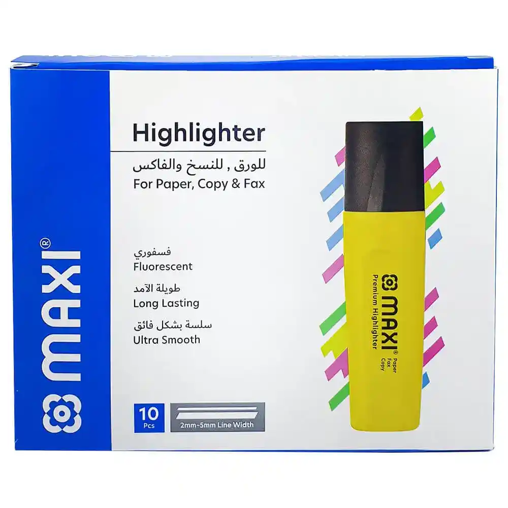 Maxi - Highlighter - 1x10s - Yellow > Julnar LLC > #1 Office Supplies